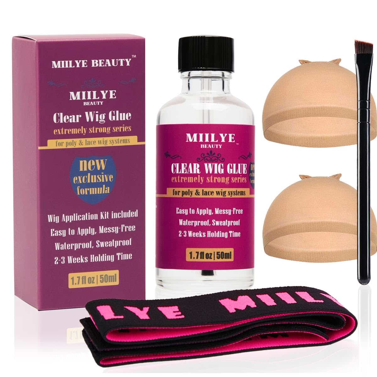 MIILYE BEAUTY colle-cheveux claire pour perruques frontales