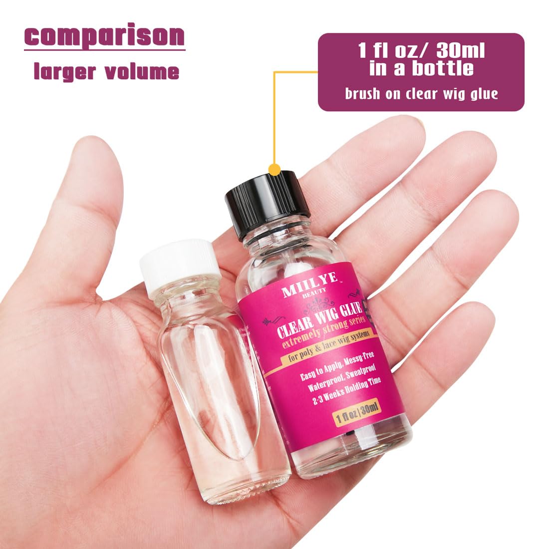 Mini-brosse applicateur MIILYE BEAUTY, pose précise de la colle.