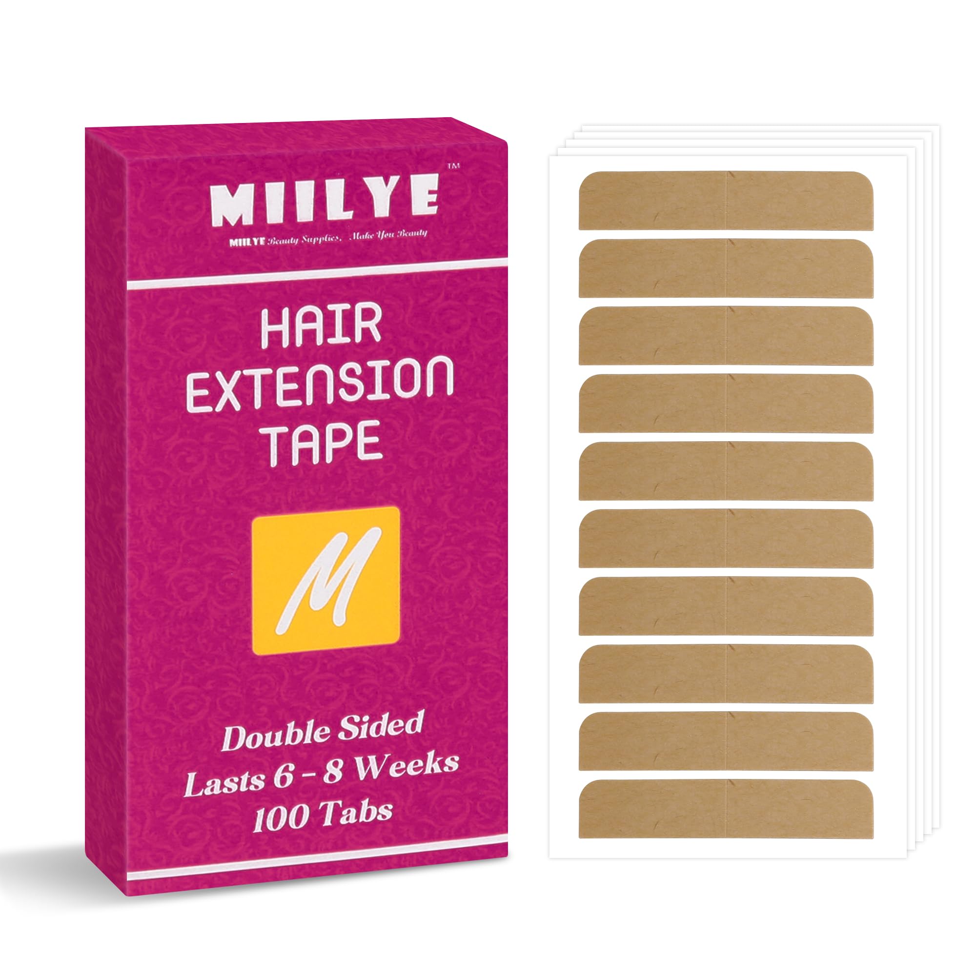MIILYE pastilles adhésif extension cheveux 100 : tenue durable et discrète sous les cheveux.
