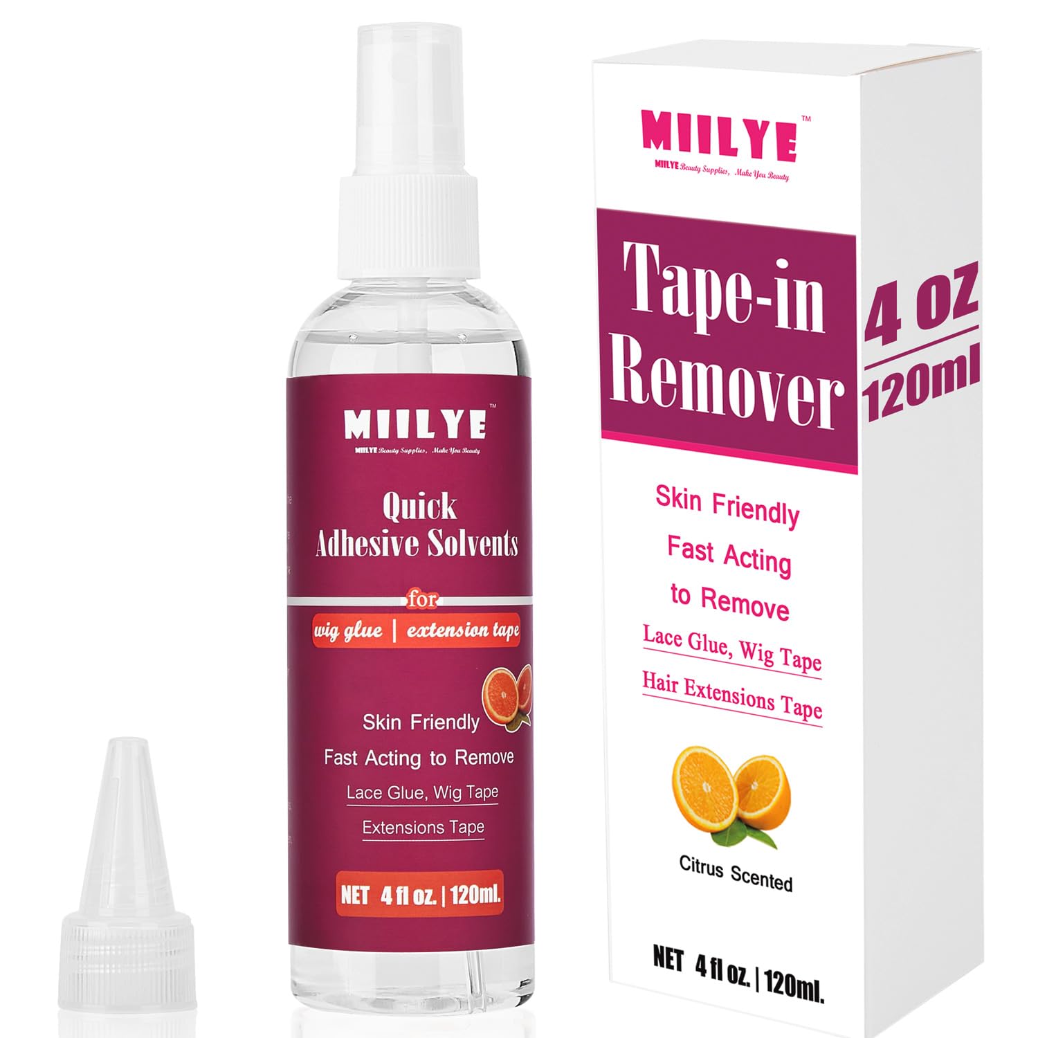 MIILYE Dégraissant adhésifs en flacon spray pour retirer facilement les adhésifs sans résidu gras.