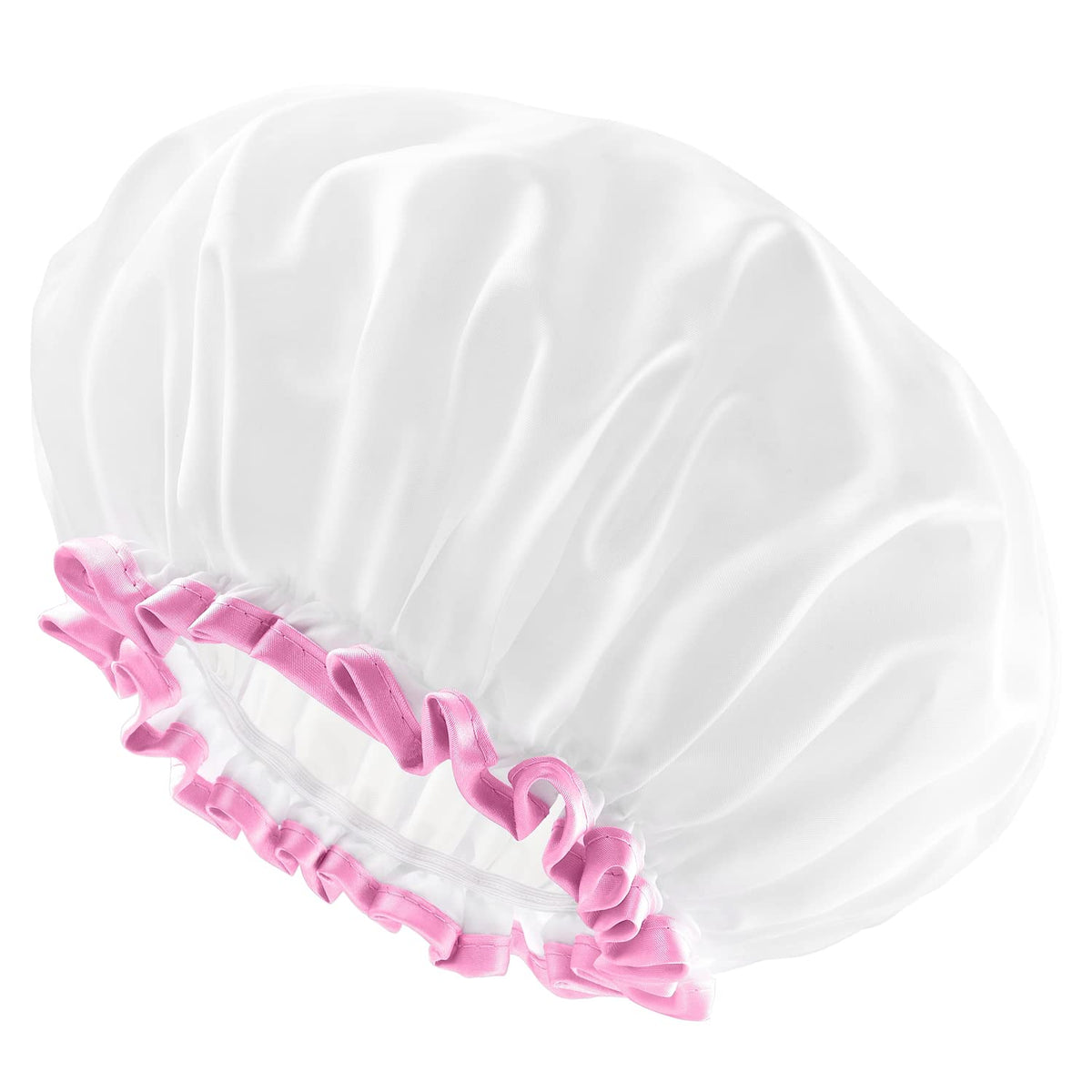 mikimini bonnet-douche blanc xl design epure: protège les cheveux pendant la douche.