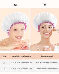 mikimini bonnet-douche blanc xl imperméable double couche: garde les cheveux secs et sans frisottis.