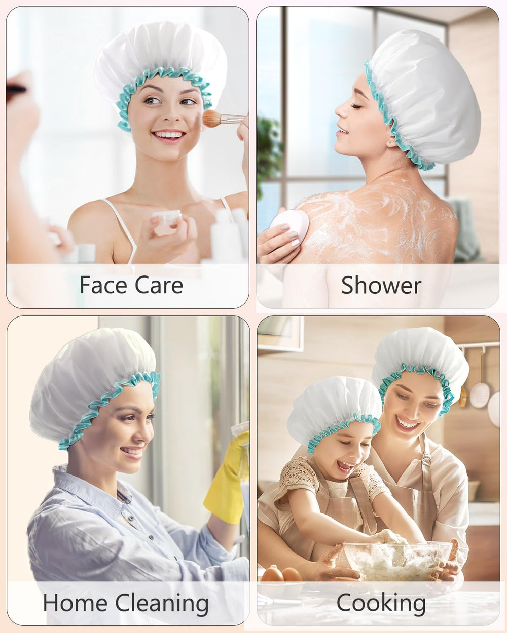 mikimini bonnet-douche pratique pour masques capillaires et spa à domicile