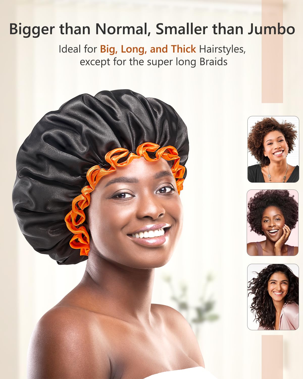 mikimini bonnet-noir avec bord-orange design lumineux et pratique.