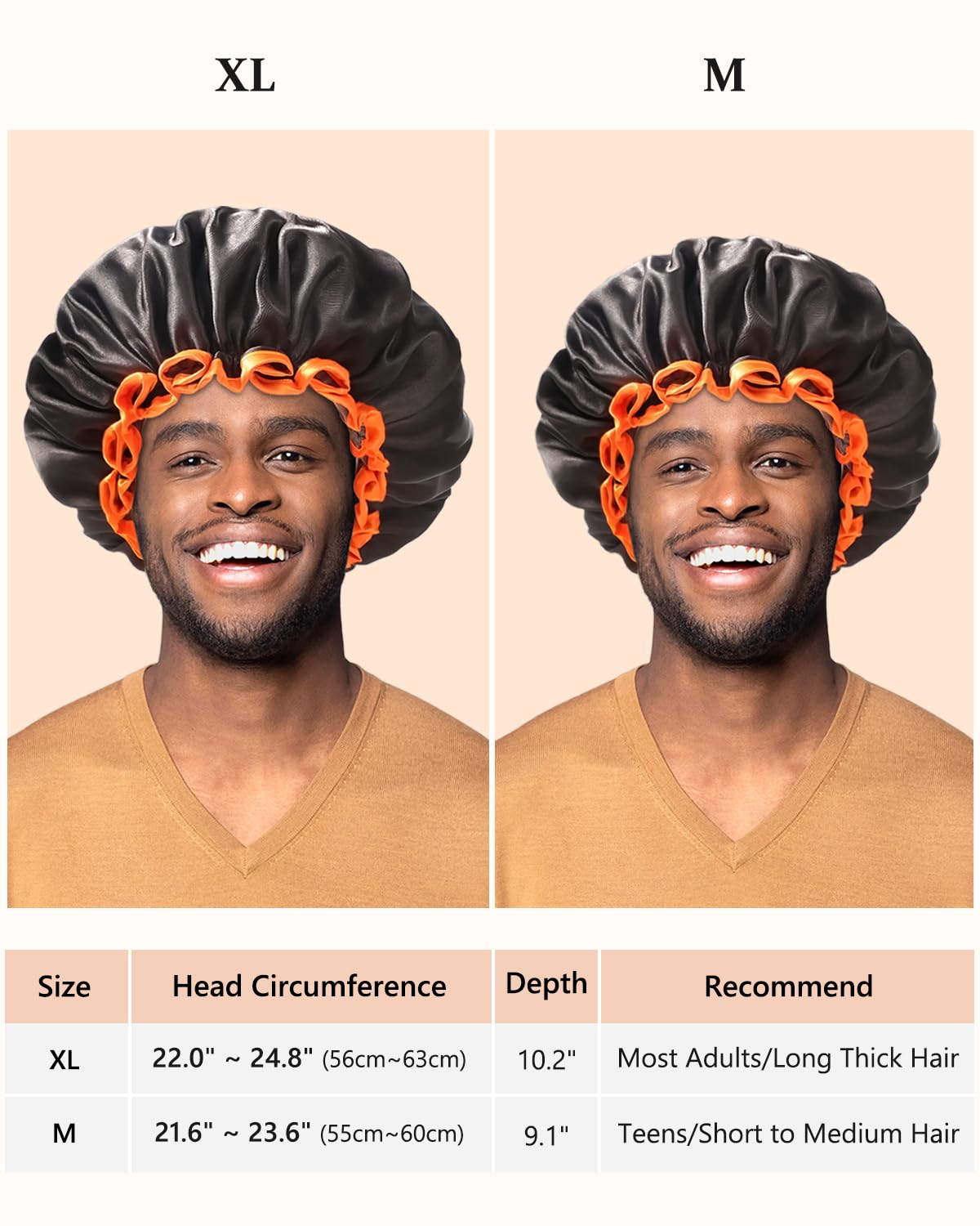 mikimini bonnet noir double couche étanche protège les cheveux contre l'eau.