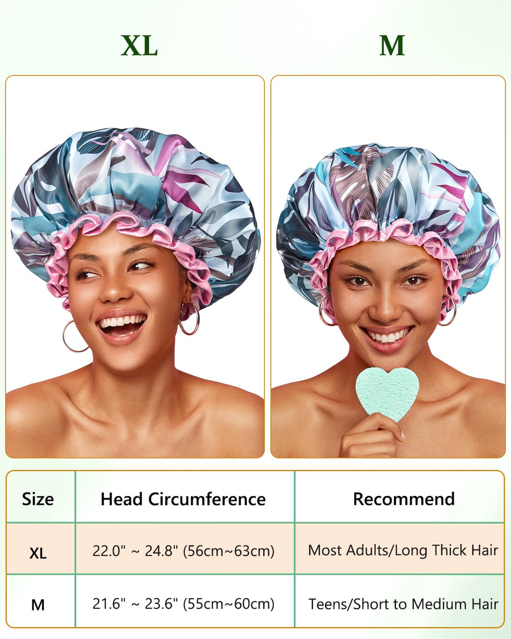 mikimini cap-douche tropique-02: design tropical et léger qui garde les cheveux au sec.