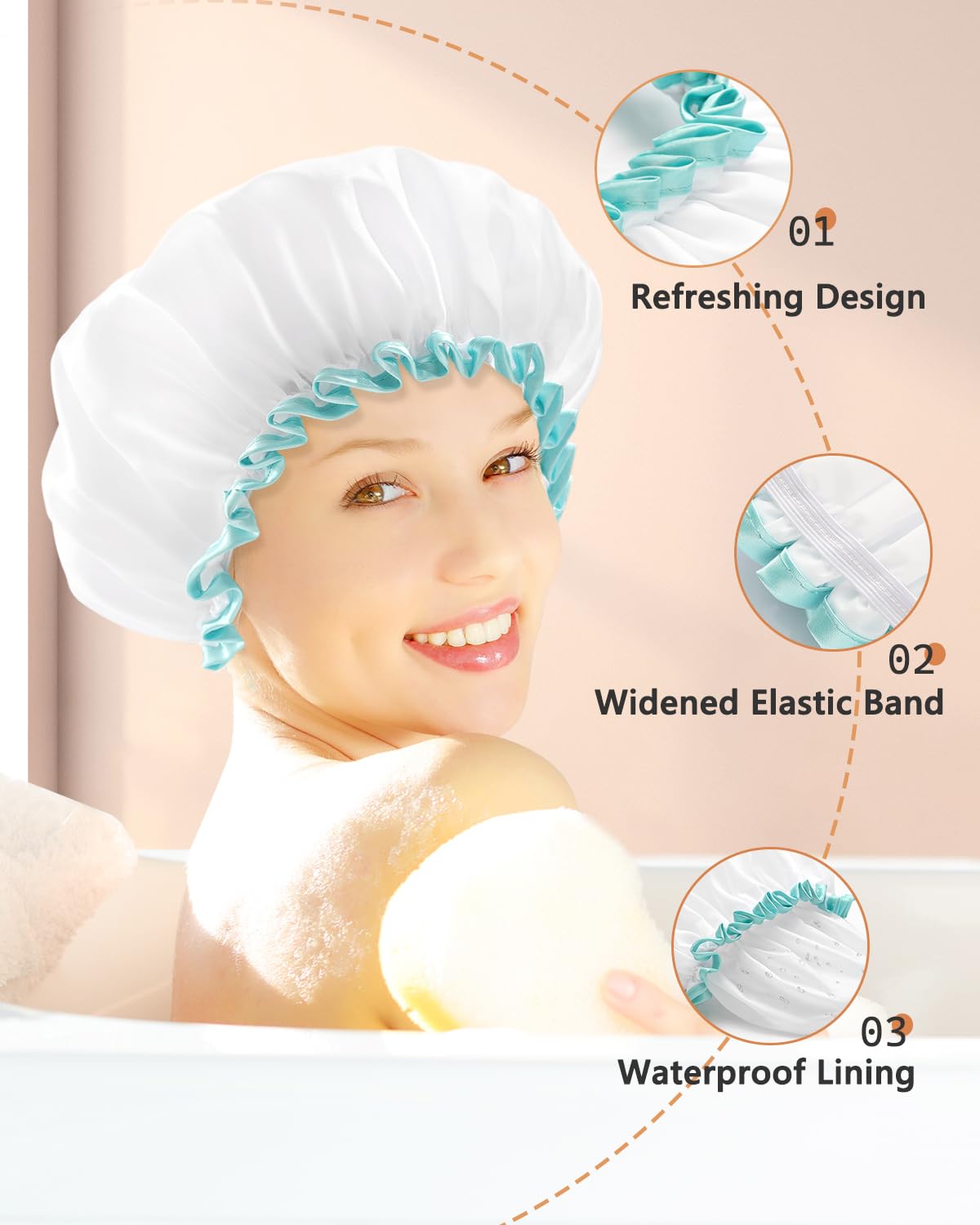Design mignon et élégant mikimini pour douche et soins capillaires.
