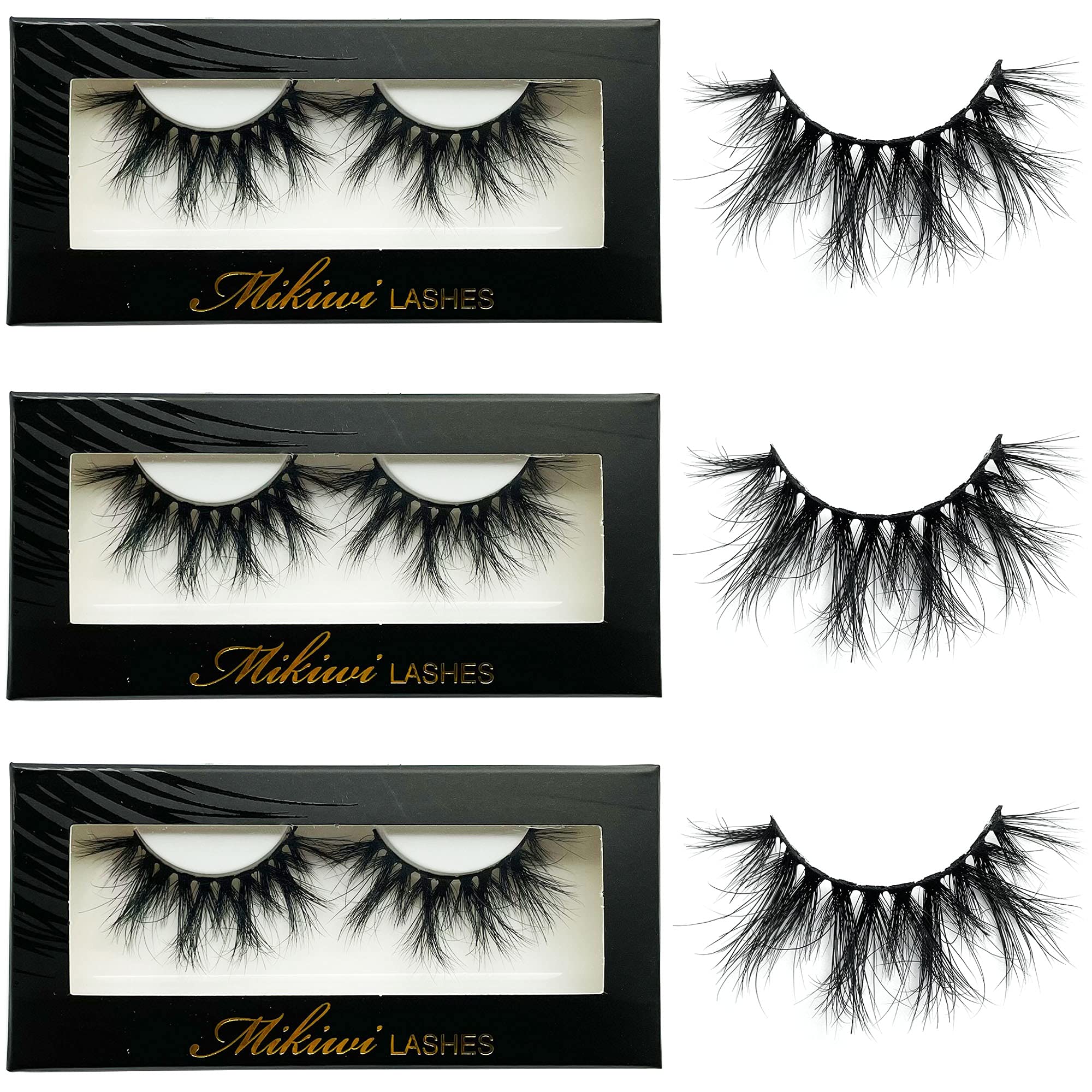Cils Mikiwi 5D, longueur 20–22 mm pour un effet allongé.
