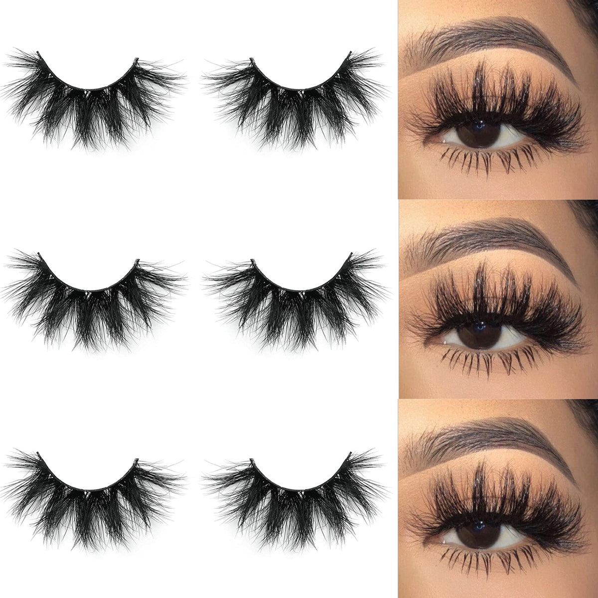 Cils Mink Mikiwi 5D peluche longue pour un regard spectaculaire et durable.
