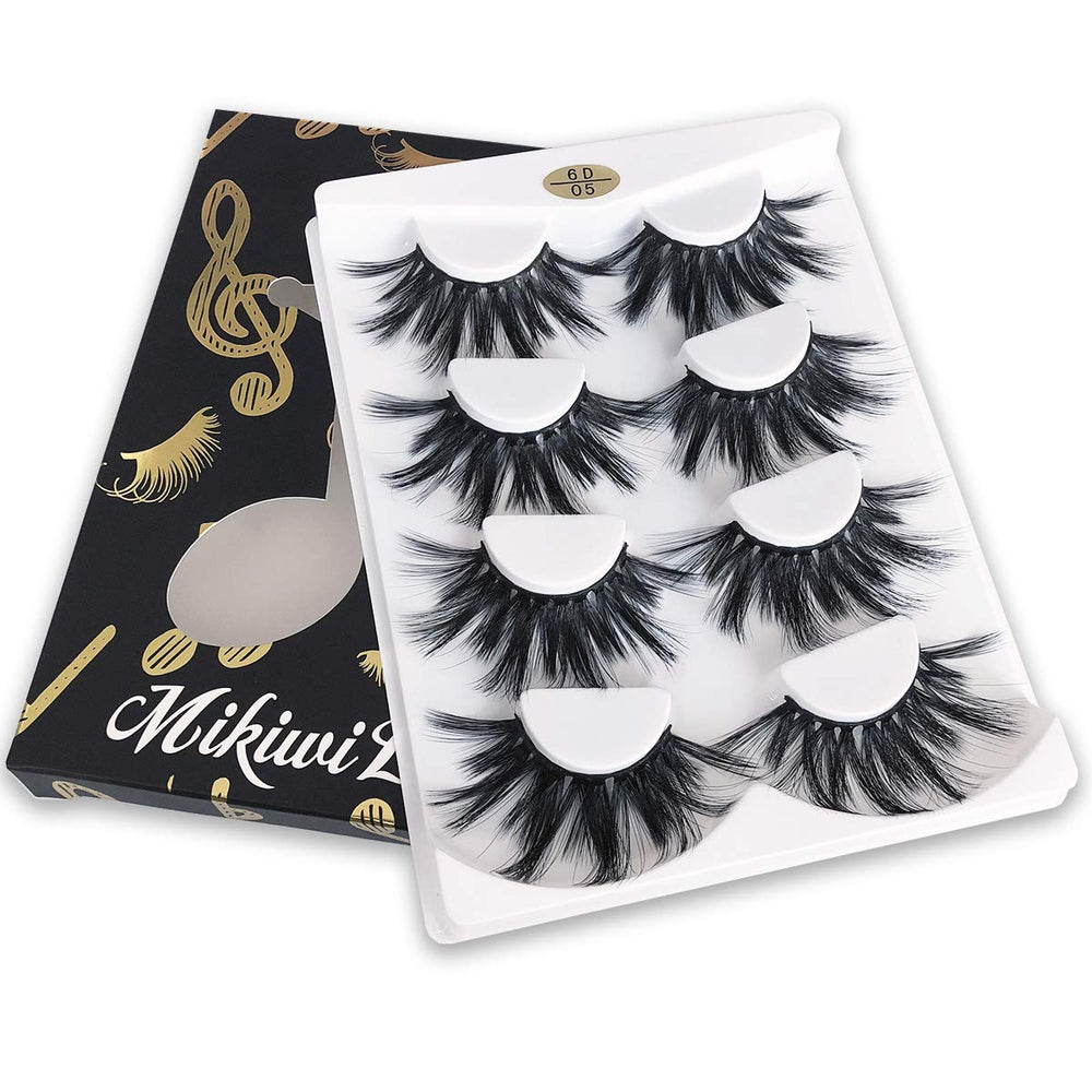 Cils MIKIWI faux mink longs avec volume duveteux pour un regard lumineux.