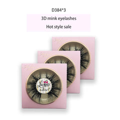 Mikiwi cils mink 3D D384-3 trio de cils prête à l'emploi.