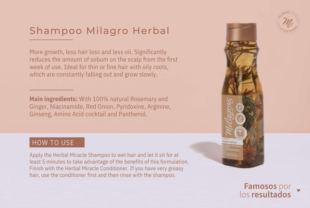 Shampoing Milagros gingembre et oignon rouge – extrait visible pour fortifier les racines