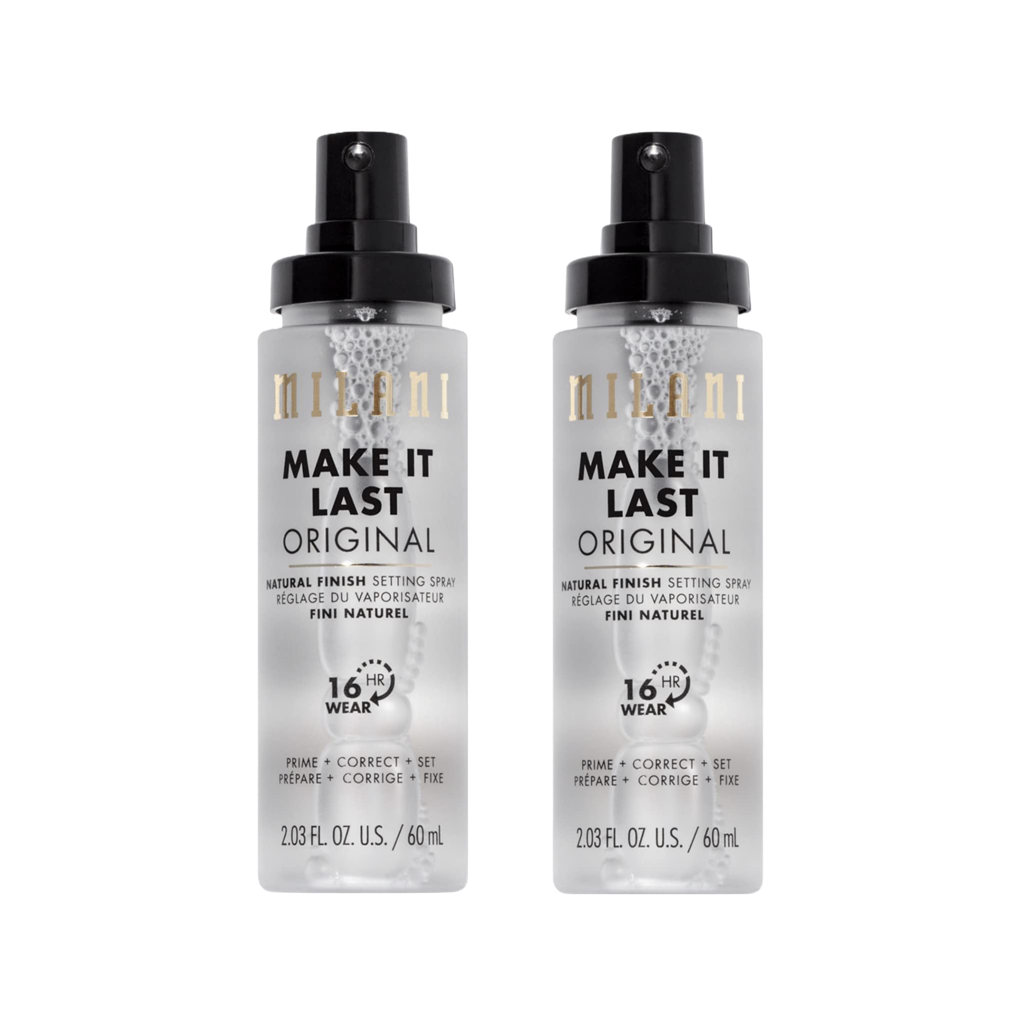 Milani apprêt et fixateur original, bouteille prête à préparer et fixer le maquillage.
