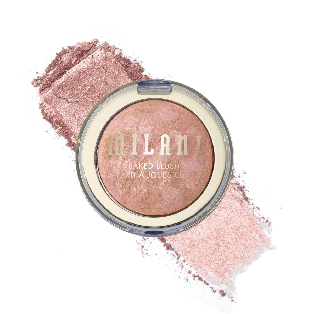 Milani Baked Blush Berry Amore powder creating buildable rosy color on the cheeks