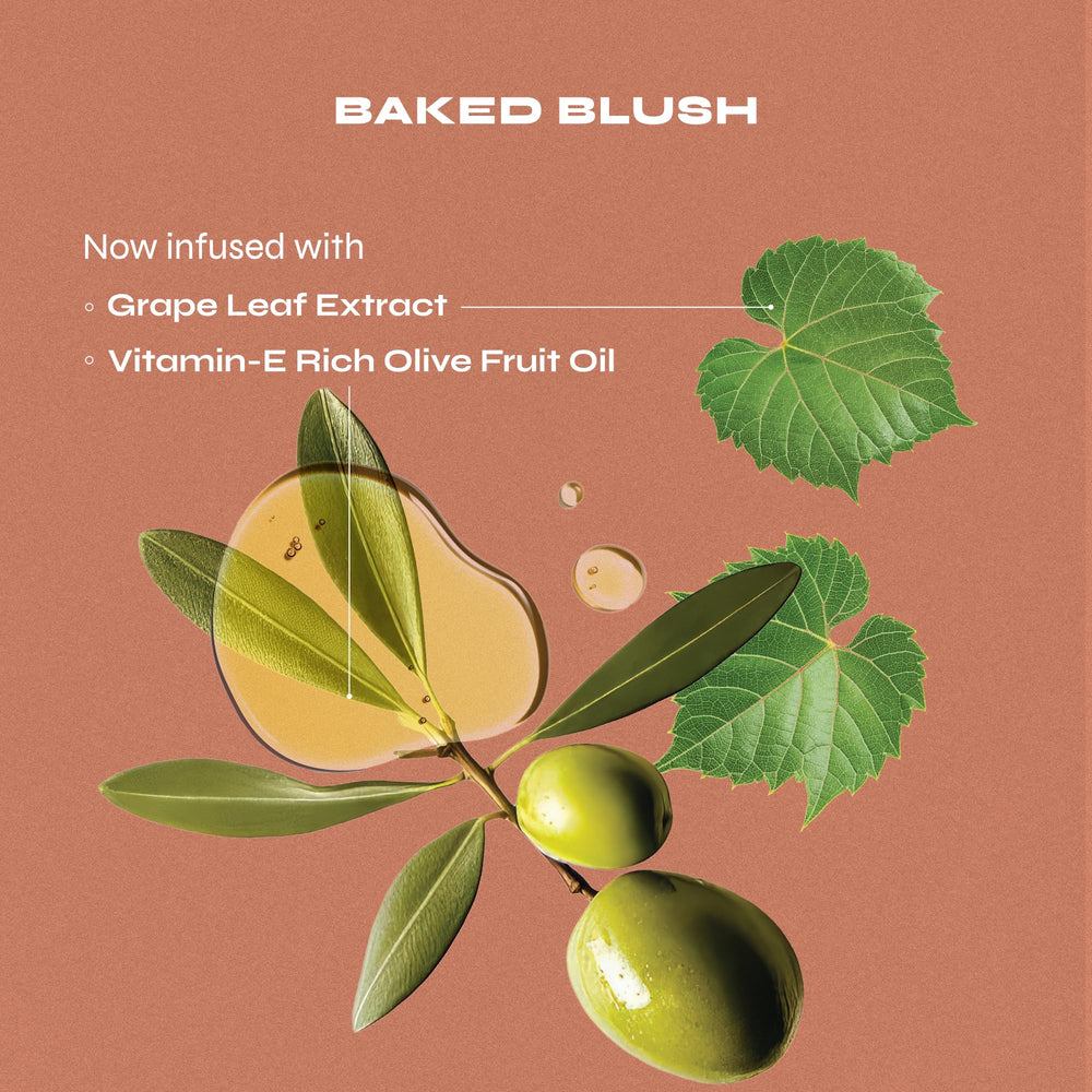 Milani Baked Blush Dolce Pink brush application demonstrates easy blend and payoff.