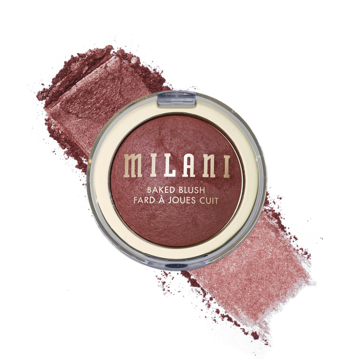 Milani Baked Blush Granita Glow dans le compact ouvert pour un éclat durable sur les pommettes