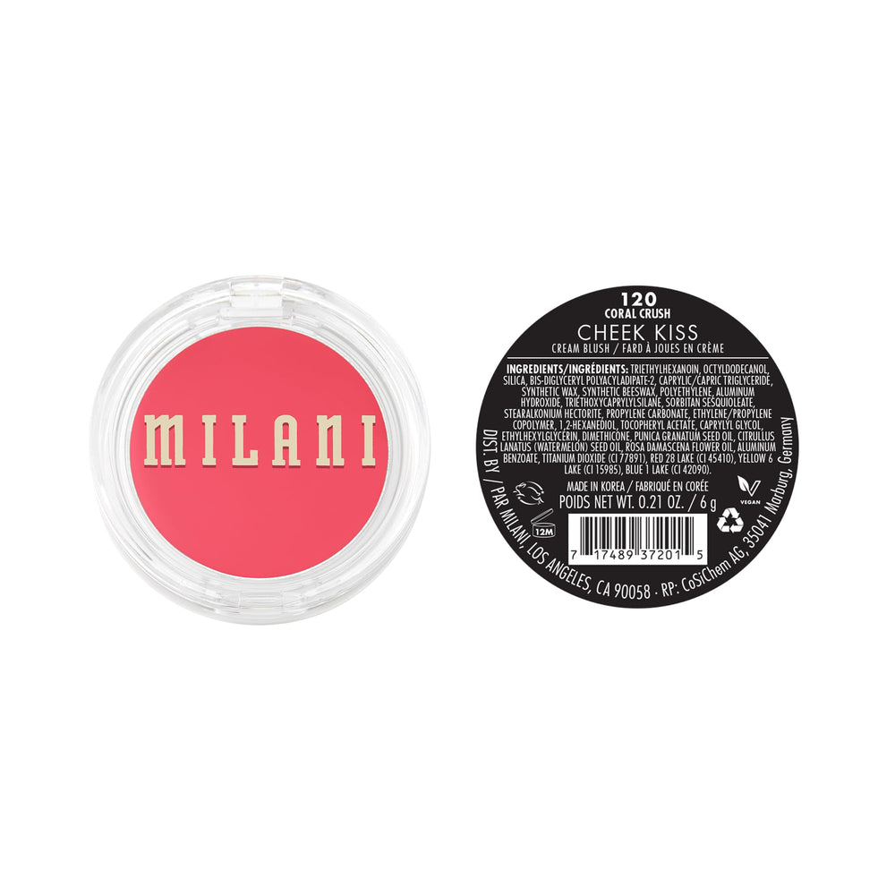 Milani blush crème teinte lèvres naturelle, usage polyvalent sur lèvres et joues.