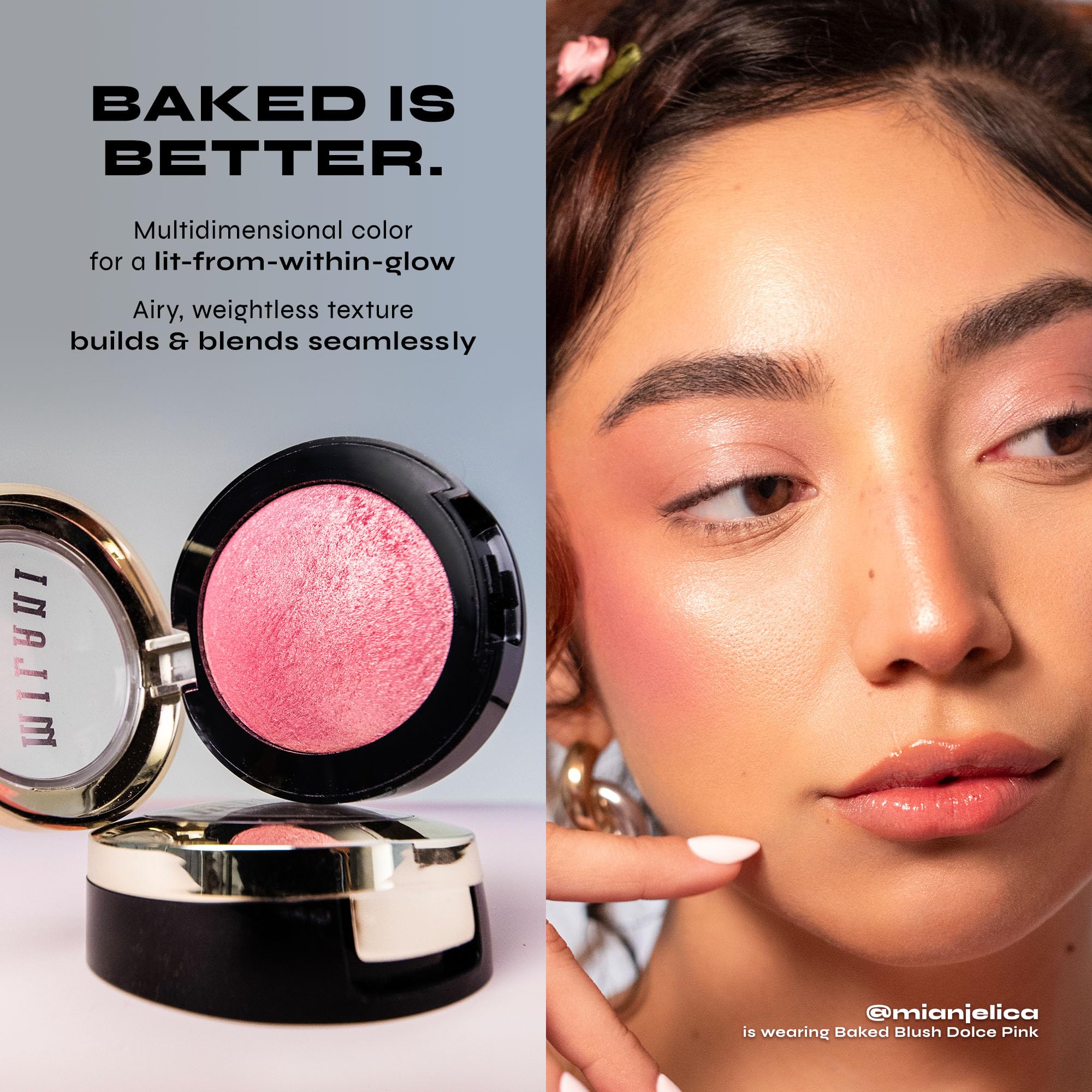Milani fard cuite au four mauve subtil définit les pommettes sans effort.