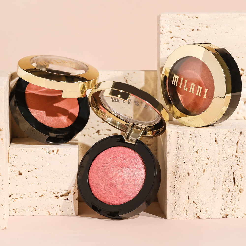 Milani fard cuite au four rose satin assure douceur et tenue durable.