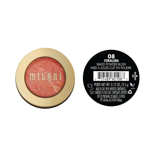 Milani Blush Corallina, teinte rose satinée, glow doux pour le teint.