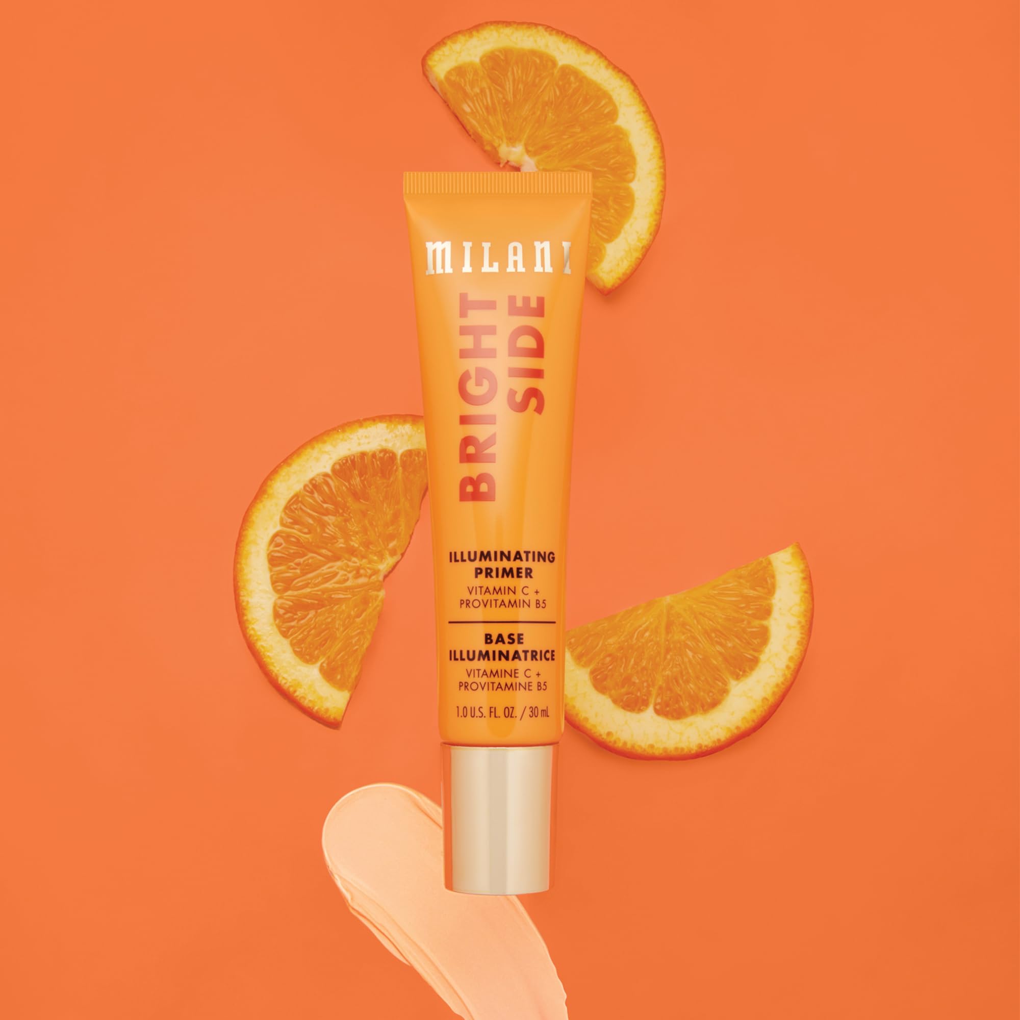 Milani Bright Side: swatch lumineux révélant l’éclat naturel de la peau.