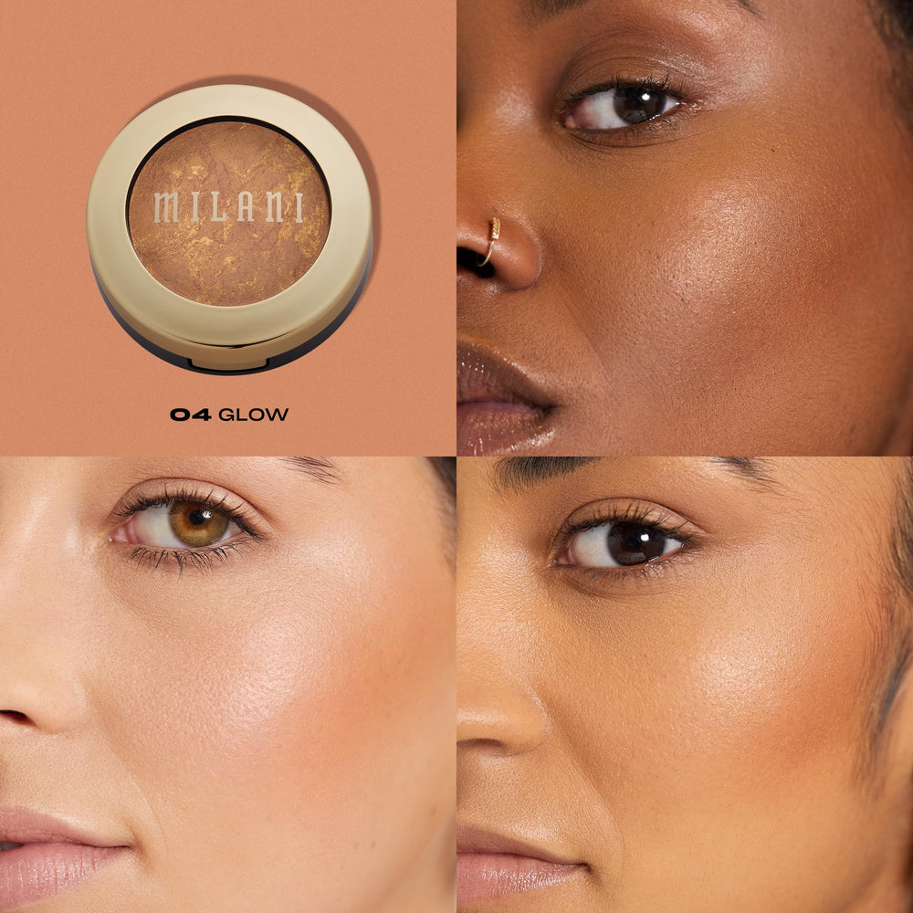 Milani bronzer nacré, effet glow subtil sur visage et corps.
