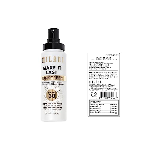 Milani – brume maquillage fixatrice SPF30, fini naturel.