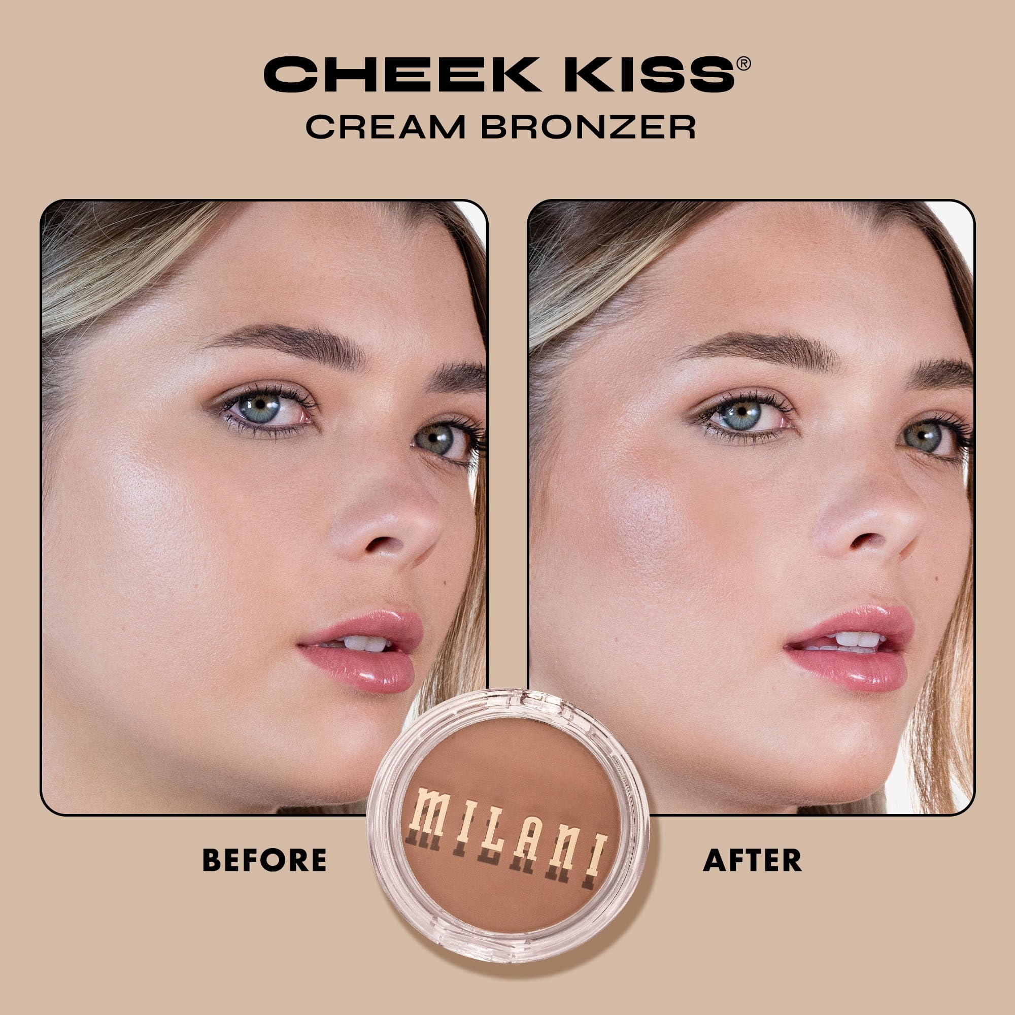 Texture crème légère de Milani Cheek Kiss Crème Bronzer pour estomper facilement.