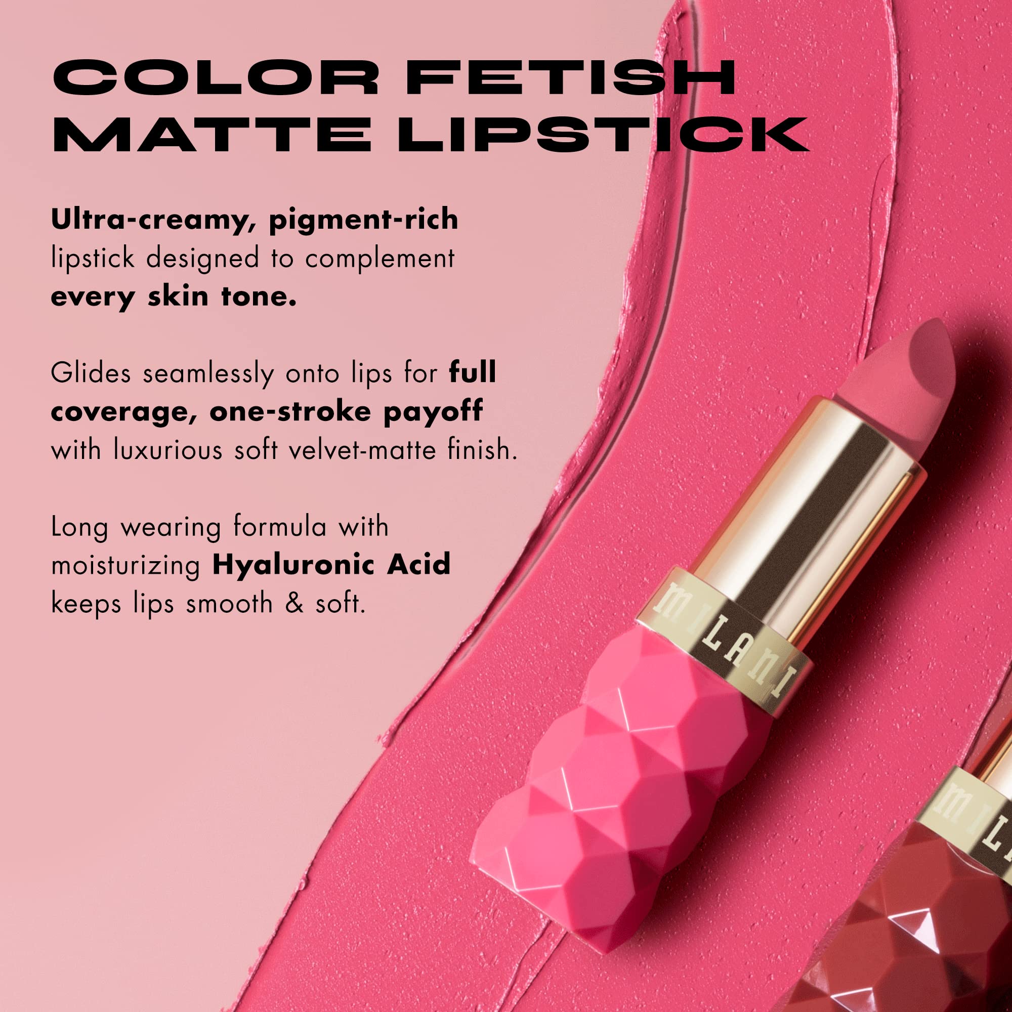 Milani Color Fetish Matte Lipstick Poppy application sur les lèvres pour un fini net