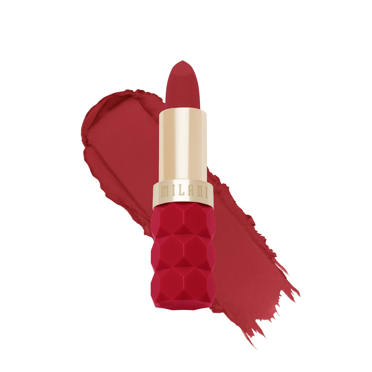 Milani Color Fetish Matte Lipstick Poppy emballage élégant pour application rapide