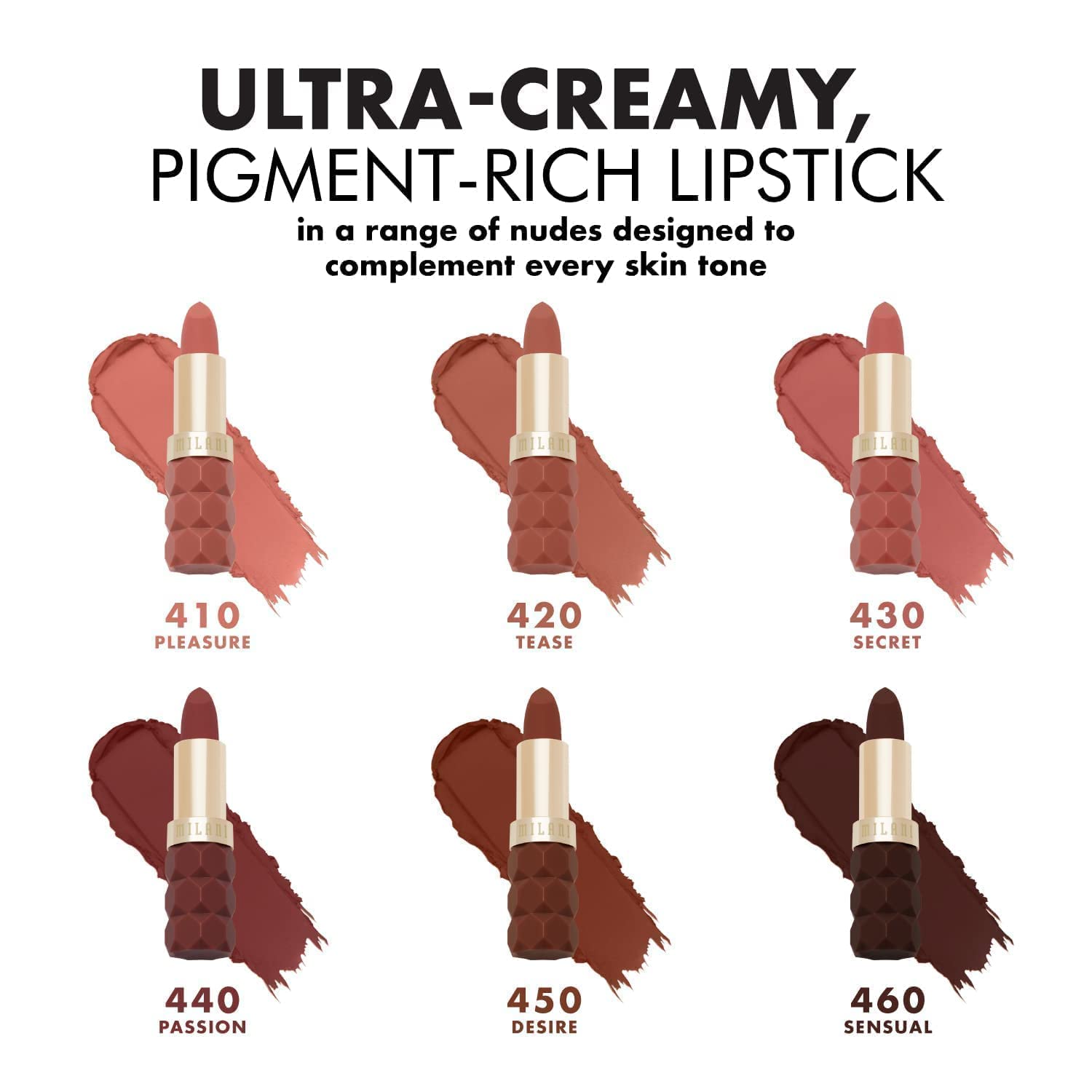 Milani Color Fetish Matte Lipstick Tease: emballage élégant et pratique pour retouches.