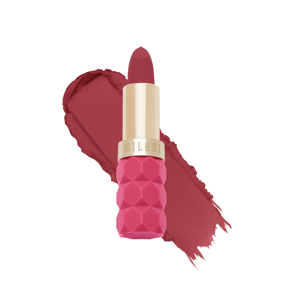 Milani Color Fetish Matte Lipstick Petale sur l'étui, couleur prête à l'emploi.