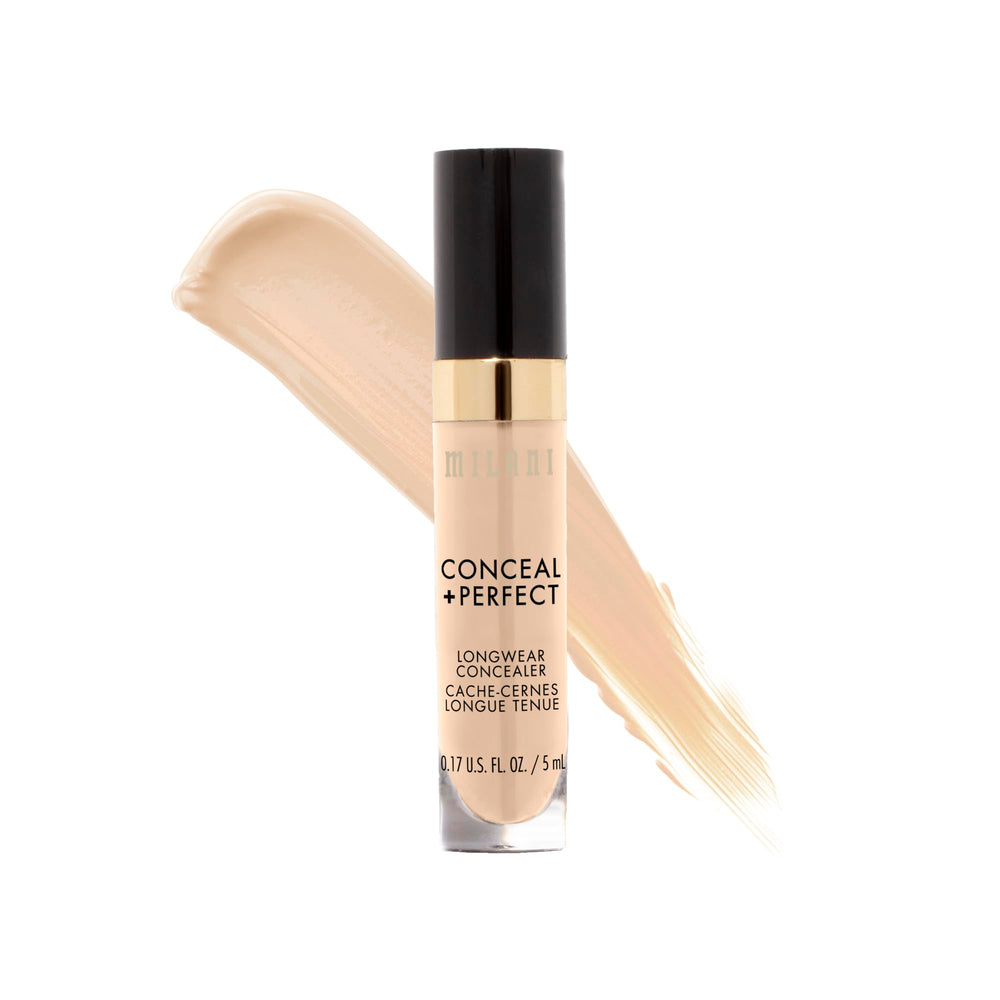 Milani Conceal + Perfect Nude clair, flacon élégant offrant une couvrance durable.
