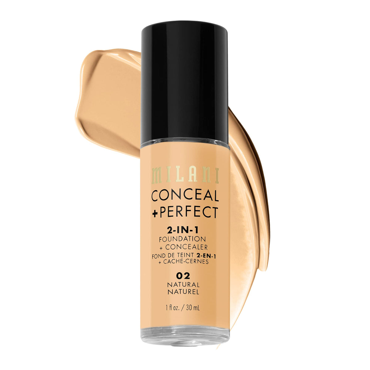Milani Conceal + Perfect, bouteille pompe, facilite une application précise et modulable.