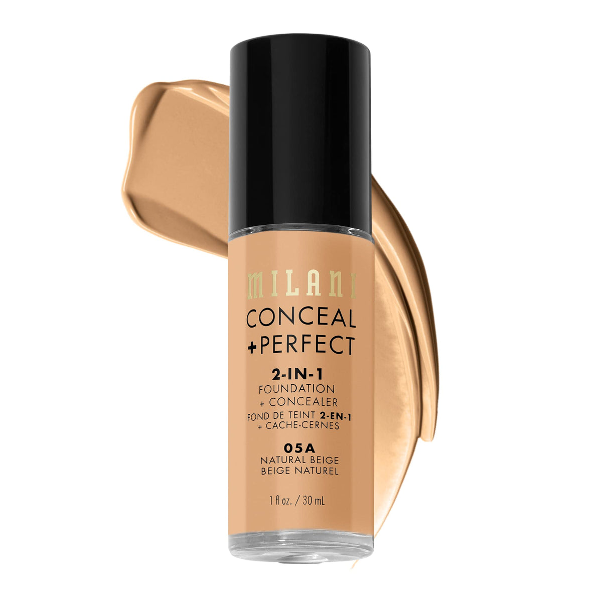 Milani Conceal + Perfect en bouteille avec couverture naturelle et durable.