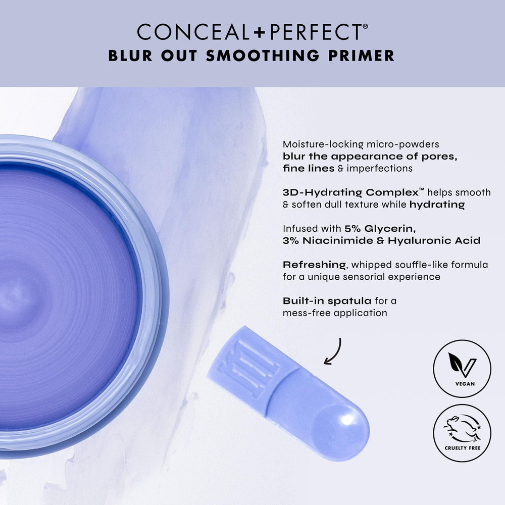 Milani Conceal + Perfect Primer, application sur le visage pour préparer le maquillage.