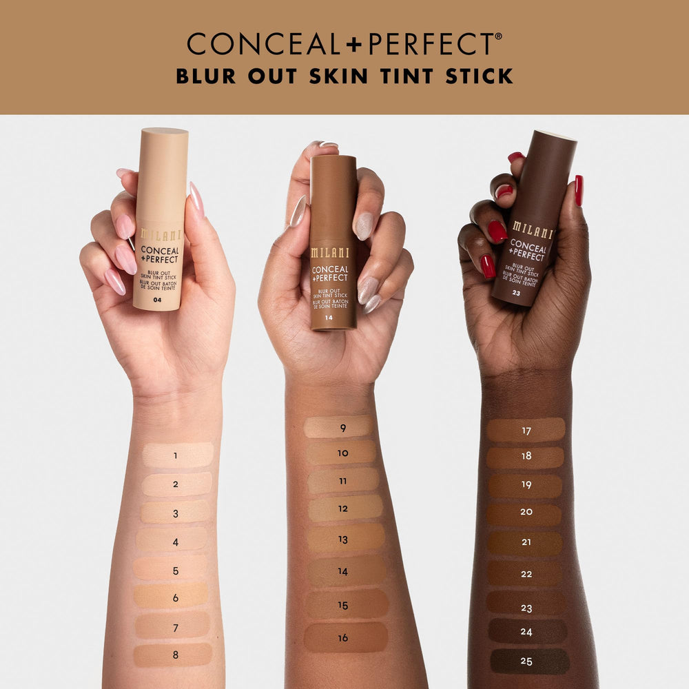 Milani Conceal + Perfect Stick : swatch teinte 010 pour évaluer la couleur.