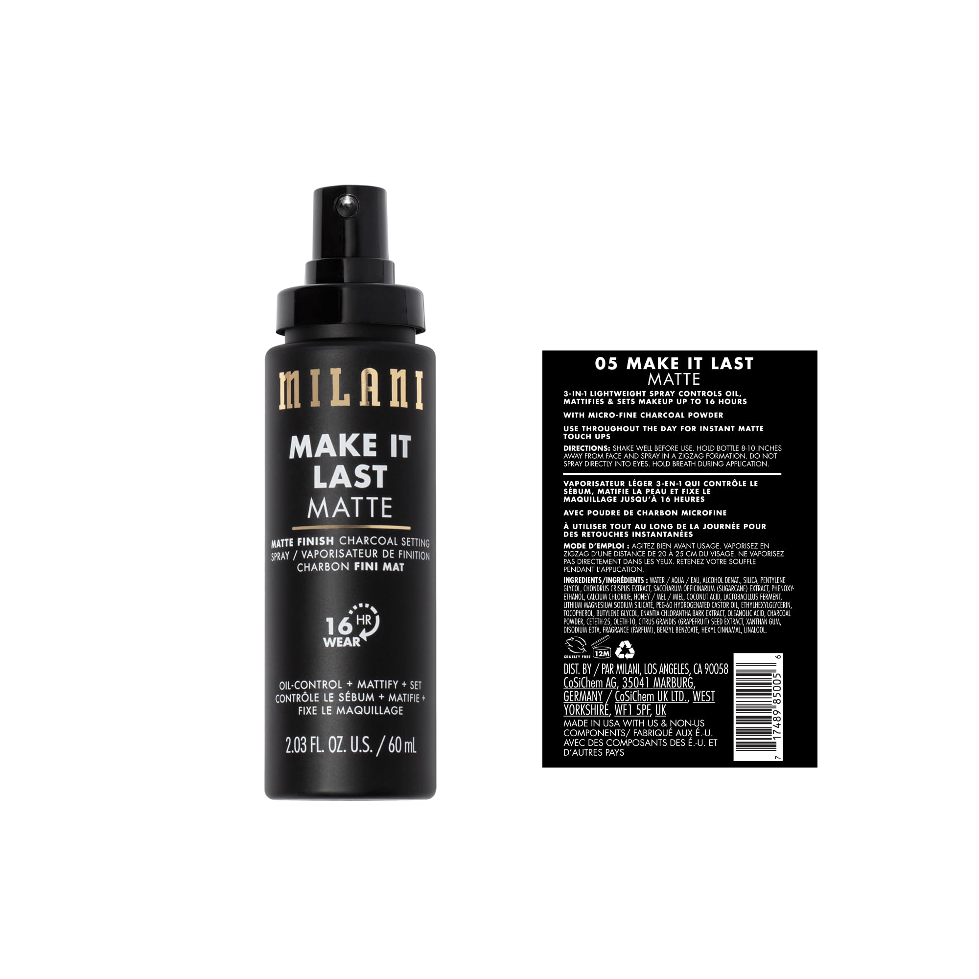 Milani conseils d’utilisation: tenir 8-10 pouces avant d’appliquer.