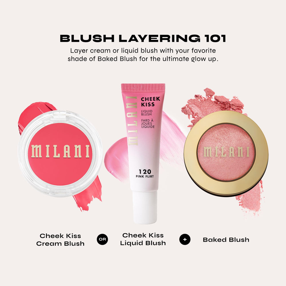 Milani fard rouge Rose, application quotidienne simple et légère.