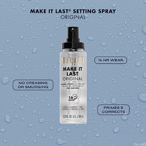 Milani fixateur longue tenue, diffusion légère sur la peau.