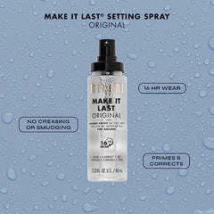 Milani fixateur longue tenue, diffusion légère sur la peau.