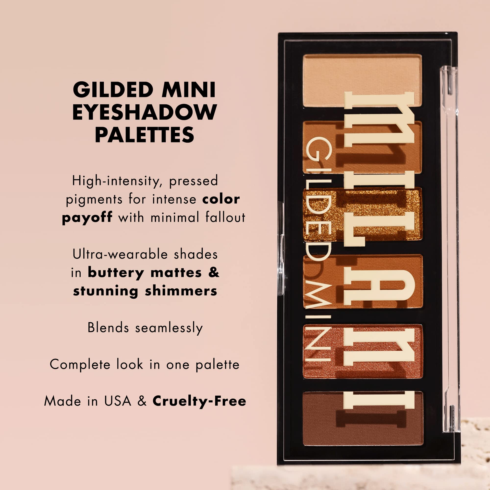 Milani Gilded Mini Yeux – usage quotidien grâce à pigments faciles à appliquer.