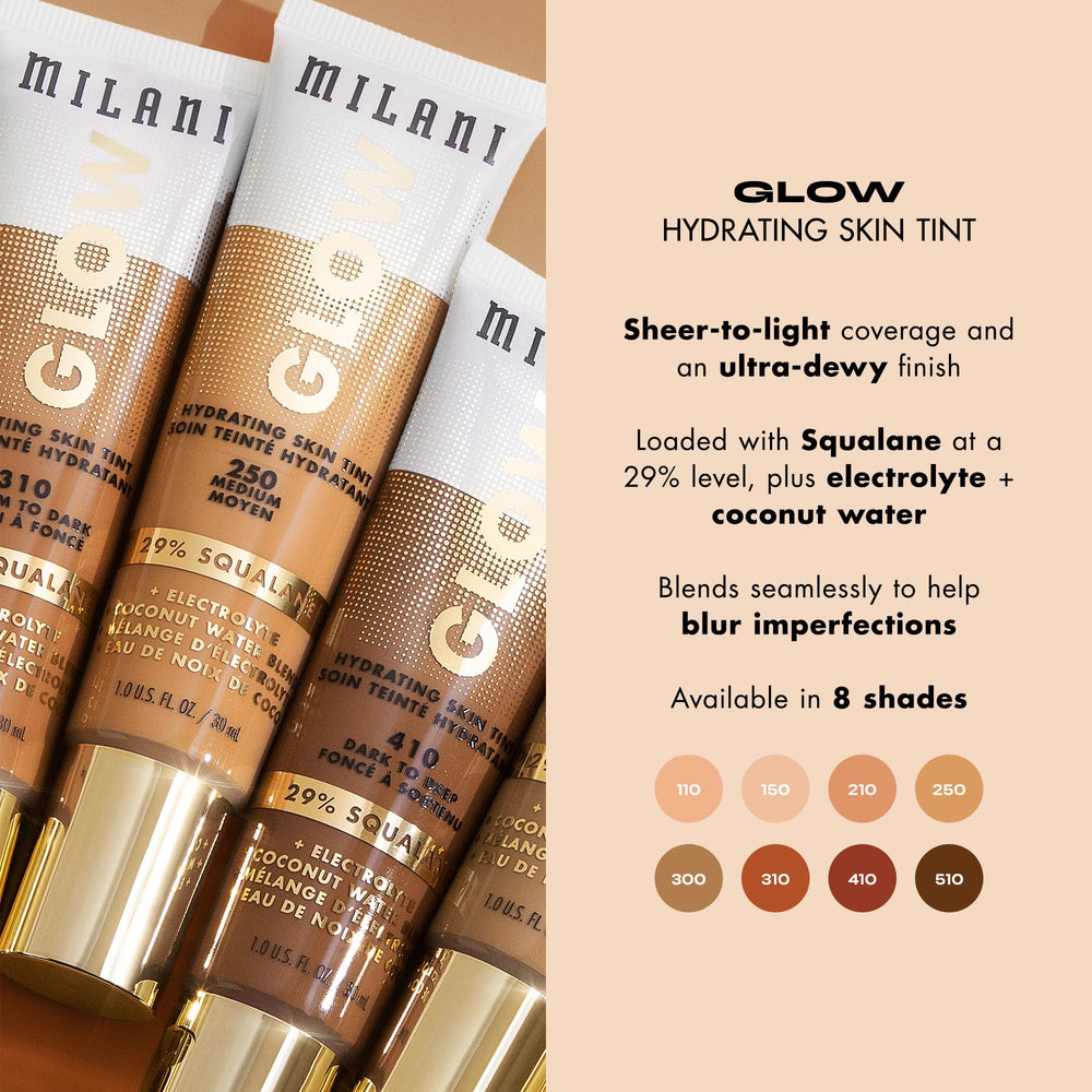 Mélange d'électrolyte et eau de coco pour nourrir la peau avec Milani Glow Tint.