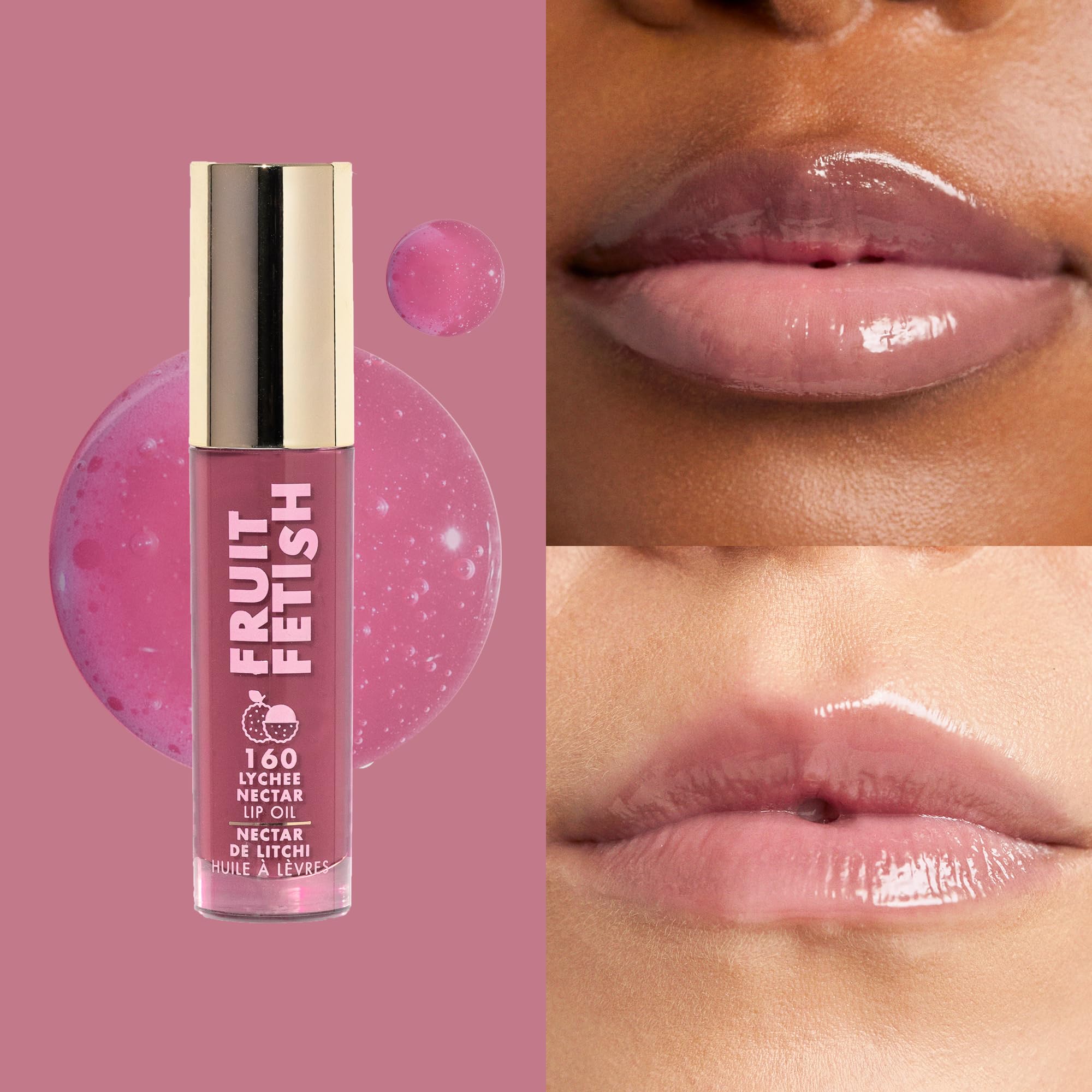Milani Lip Oil Lychee Nectar: texture gloss lumineuse pour lèvres brillantes