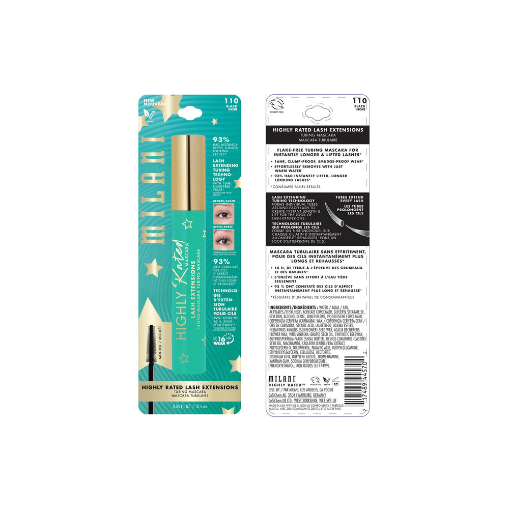 Milani Mascara – emballage 2 paquets pratique pour maison et voyage.