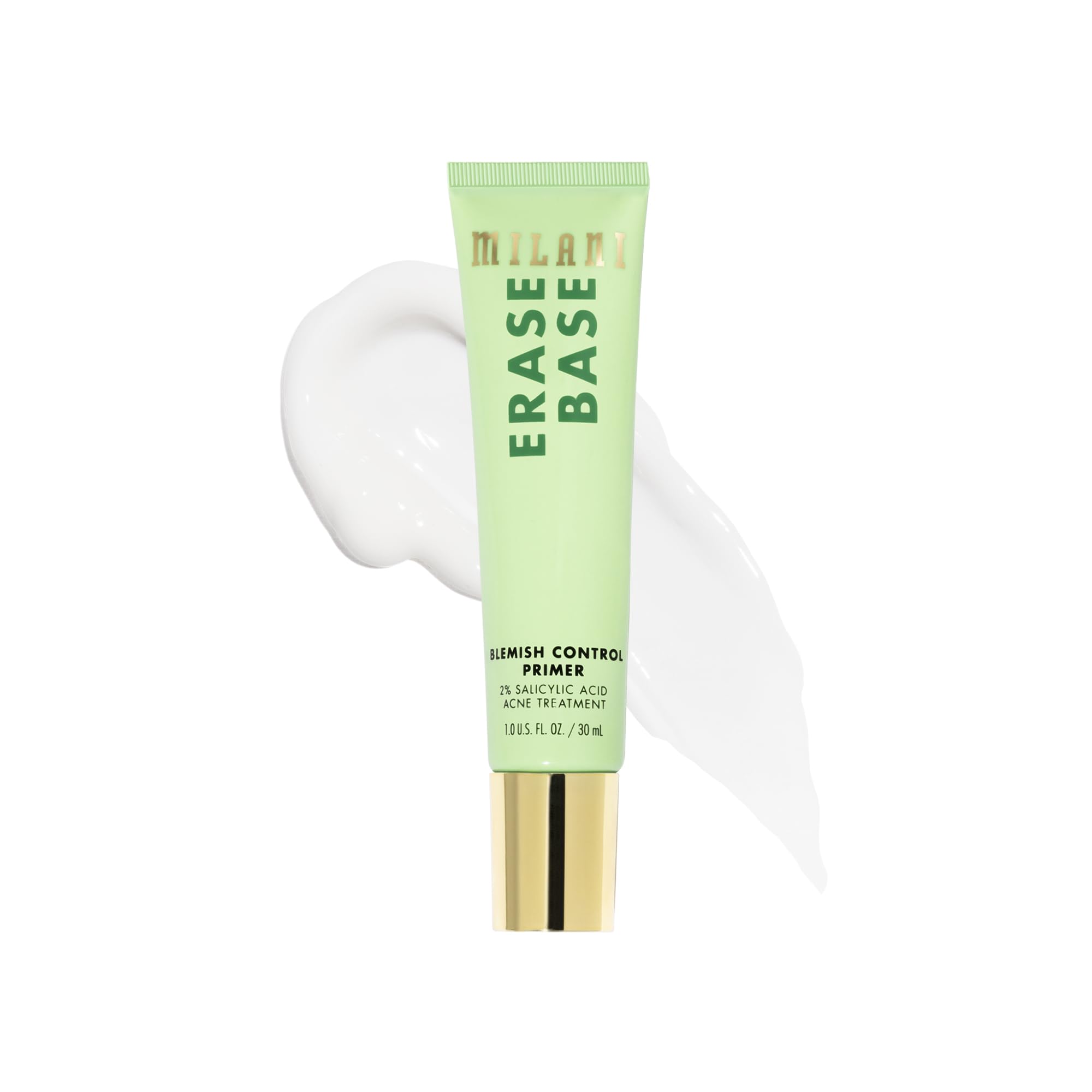 Base de maquillage Milani, flacon visible, aide à lisser les imperfections.