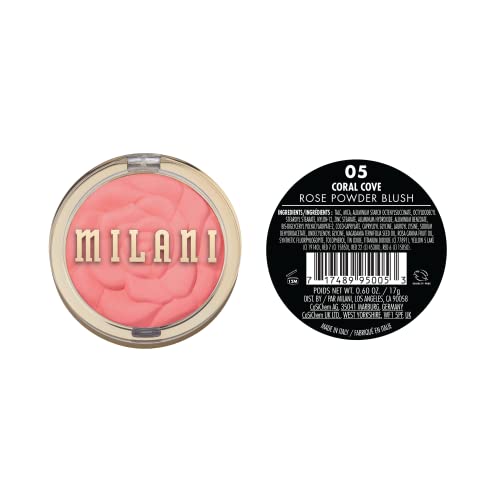 Texture poudre Milani Rose Blush pour un fini velouté.