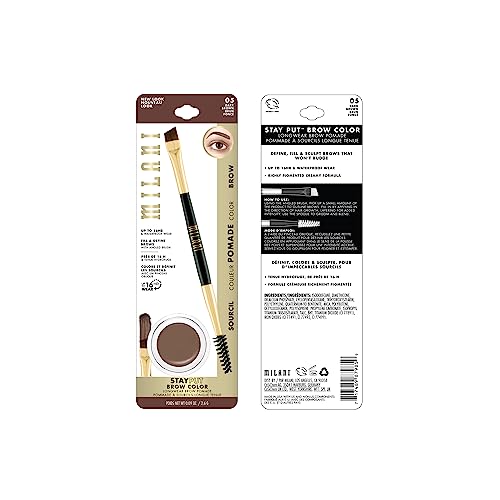 Échantillon brun foncé de Milani Stay Put Brow Color, couleur durable
