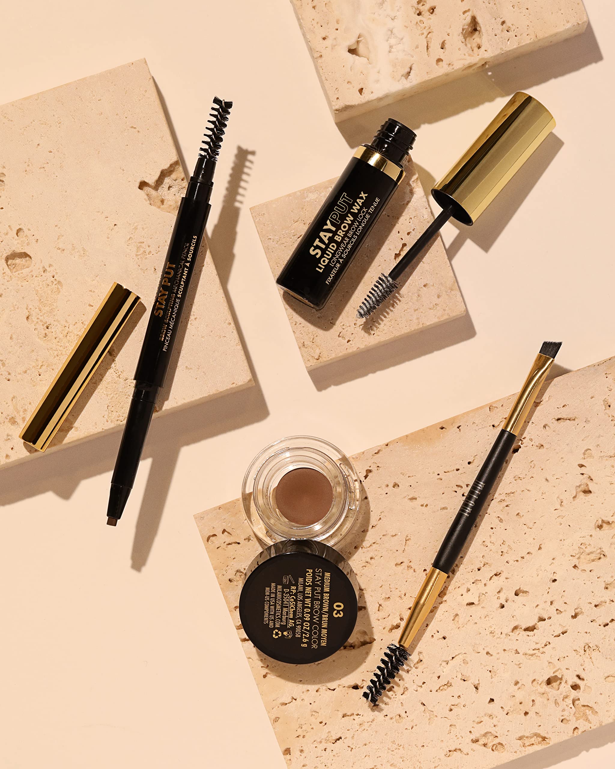 Milani Stay Put Cire Liquide Sourcils : séchage rapide pour un fini net
