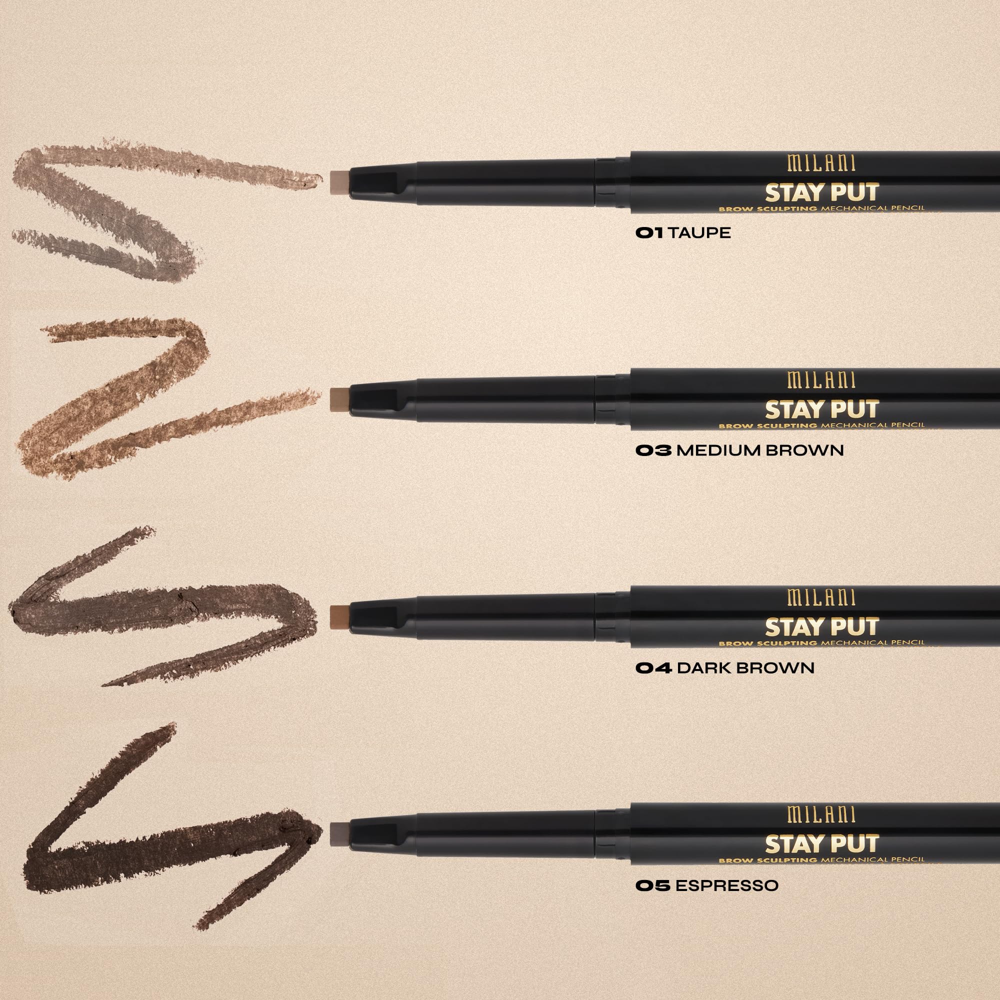 Milani Stay Put: texture fluide pour un tracé précis et naturel.